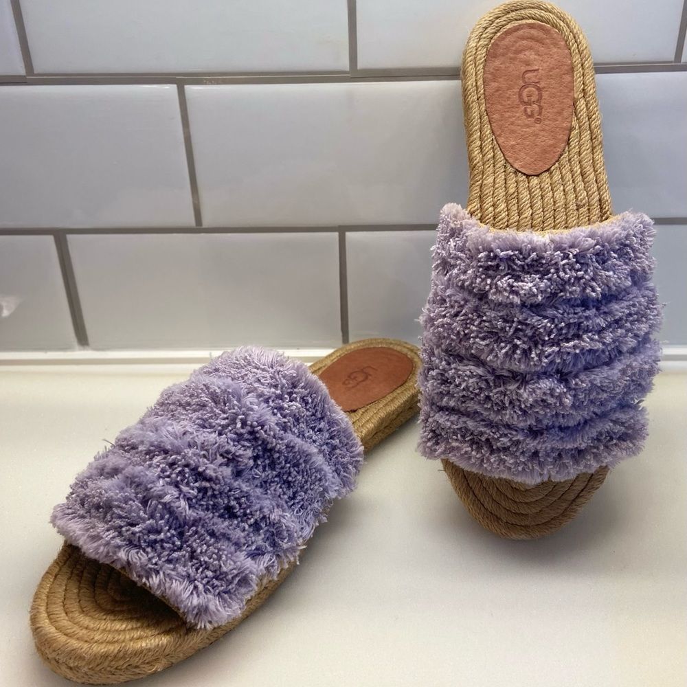 Ugg Edith Slide Yarn Fringe Lavender Purple 1090849 Sandals/Slipper  SIZE 7